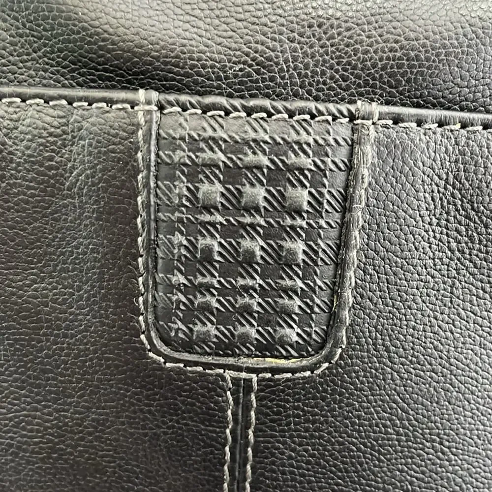 Black Leather Bag Briefcase Boconi Nashville Messenger Office Collage School